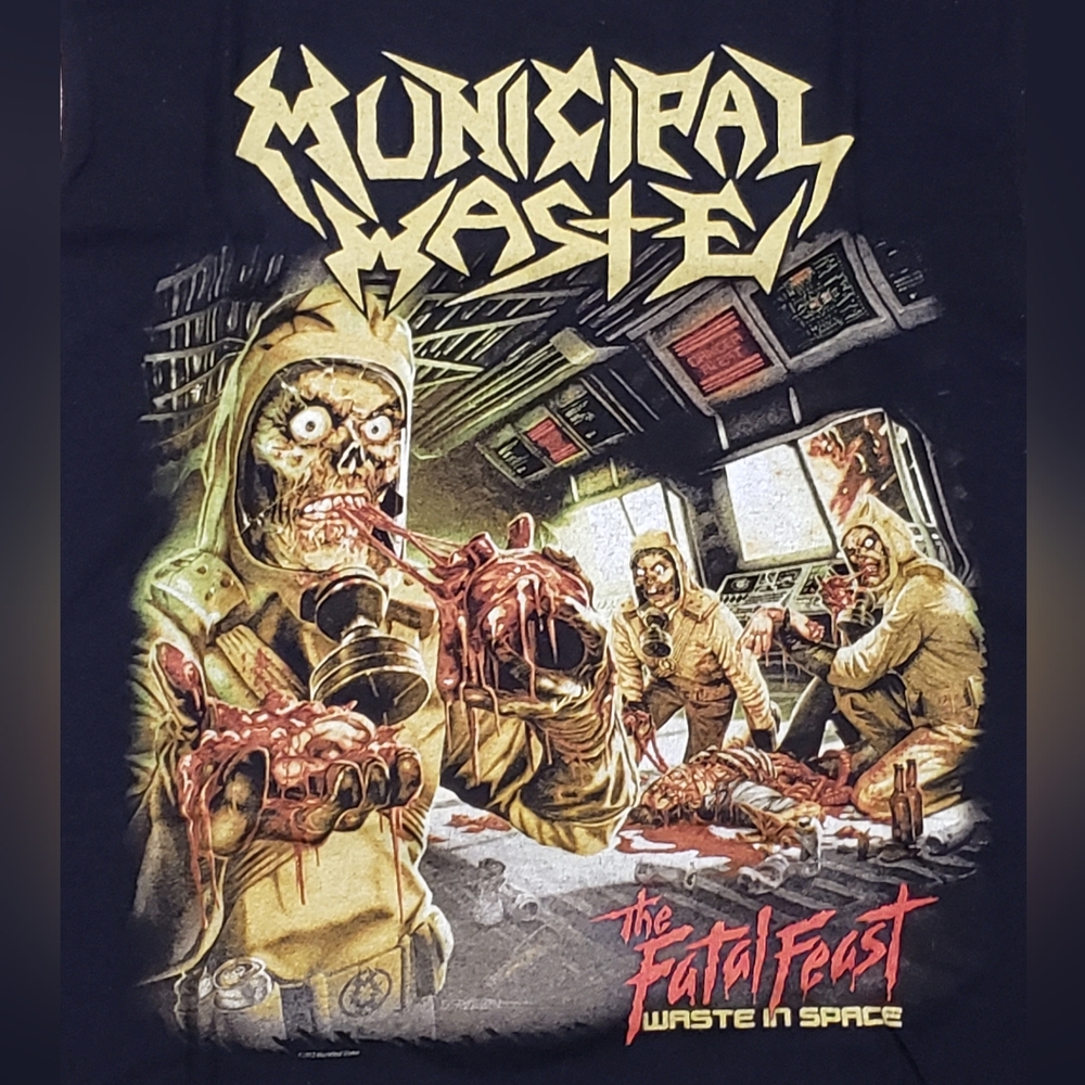 Municipal Waste Tee 2012 Fatal Feast T Shirt Album Cover 2 Sided Original